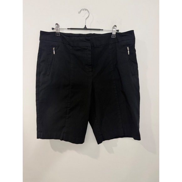 Izod Pants - IZOD Golf Shorts Womens 14 Black Stretch Zipper Pockets Flat Front Activewear